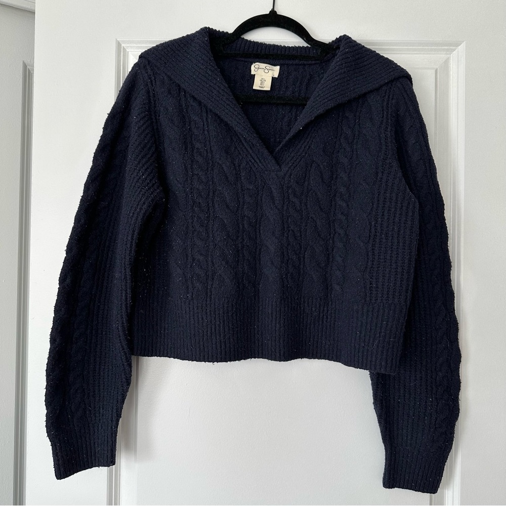 Jessica Simpson Navy Cable Knit Sweater